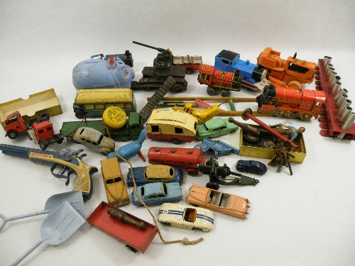 Mixed lot of 1950s and later tin plate toys to include: Triang Minic, Disney tin plate ( many