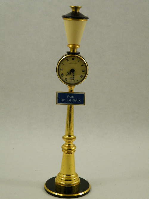 A novelty Street Lamp Timepiece with Alarm, signed Jaeger LeCoultre, circa 1960`s, mechanical