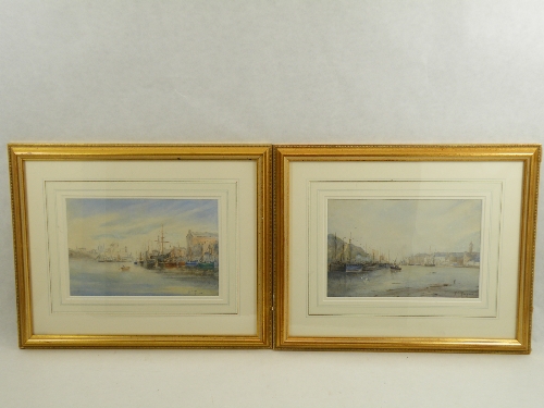 Two late 19th C seascape watercolours by F C Tregear, one signed, one monogrammed, one dated (18)98,