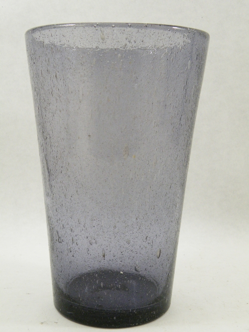 A Large amethyst colour Whitefriars soda glass vase 27cm H