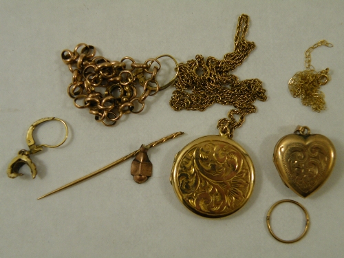 A collection of gold and yellow metal items.