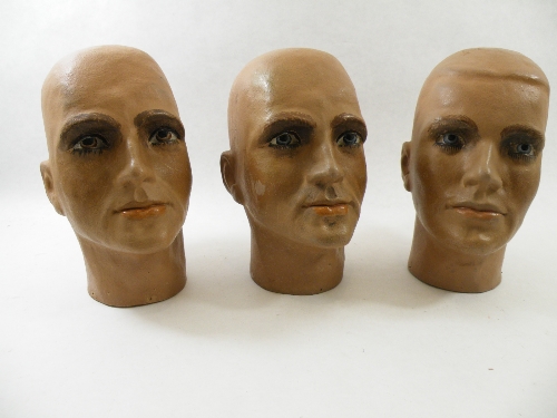 Vintage Shop Fittings - three Spepling Models Ltd composition mannequin heads with hand painted