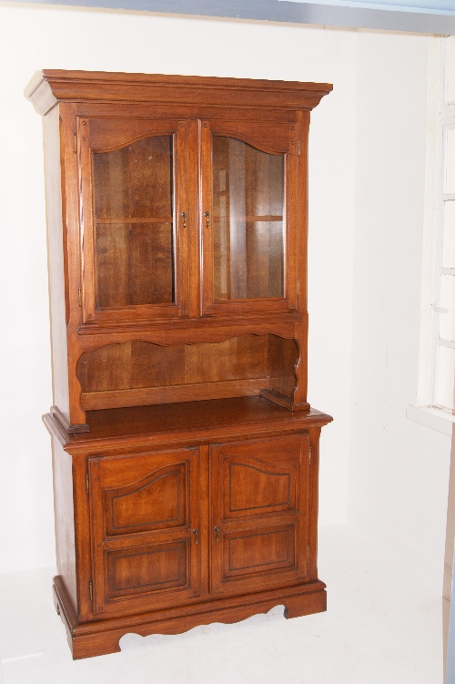 Fruitwood Continental style glazed dresser  - 200 cm tall, 104cm wide