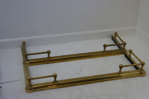 Two Victorian style brass fire fenders (adjustable) 120cm W when closed