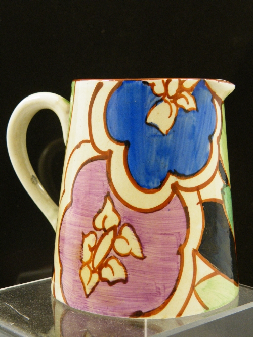 Clarice Cliff Bizarre milk jug in Gardenia pattern 8.5cm tall