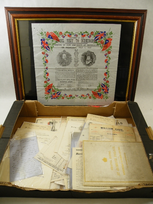 A mixed lot of 19th Century & later ephemera to include: The Royal visit to Birmingham off a new