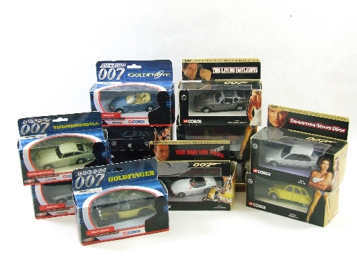 A collection of Corgi James Bond model cars to include For your eyes only Lotus Esprit, BMW Z8,
