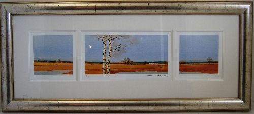 Ged Mitchell (British watercolour artist - b.1956) - An artist`s proof no 17/29 triptych glycee