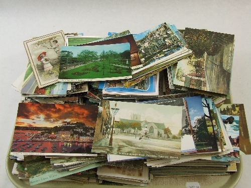 Large collection of assorted postcards to include harbour scenes, various castle scenes, Cornwall