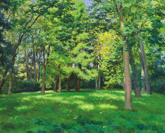 Glatz Oszkár (1872-1958) Parkside, 1913 Oil on canvas 90,5x110 cm Signed bottom right: Glatz 1913