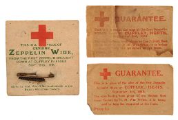 British Red Cross “Zeppelin Wire”. After the destruction of SL11, the Government gave the wreckage