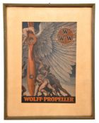 Original Advert for Wolff Propeller. Interesting colour advert for the Wolff Propeller factory,