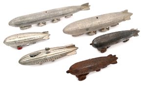 8 cast small metal toy/model Zeppelins/airships. Made of cast iron and cast alloy. Examples- ‘