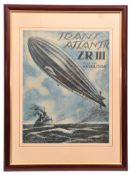 Poster for “Trans-Atlantic ZRIII”. From an original pastel drawing, the poster advertises a piece of