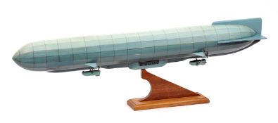 Wooden Display Model of LZ10 “Schwaben”. The solid wood model (80cm long x 10cm diameter x 24 cm