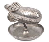 A silver-plated Barrage Balloon Ashtray. A beautifully detailed Barrage Balloon from the