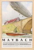 Original Advert for Maybach Motors. Probably cut out of a magazine, now framed and glazed (31cm x
