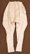 A rare pair of German soldiers summer light weight white breeches. As Issued to Luftschiffer other