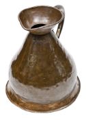 A 2 gallon copper beer pitcher from HMS Euryalus, height 13” engraved HMS Euryalus on apron rim at