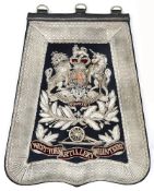 A good Victorian Officers’ full dress embroidered sabretache of the Fourth West York Artillery