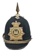 A Victorian Other Ranks’ blue cloth spiked helmet of the 1st Volunteer Battalion The Suffolk
