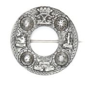 An Officers’ silver plaid brooch of The Argyll & Sutherland Highlanders, maker’s tablet of R & H B