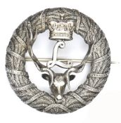 A Victorian Officers’ hallmarked silver plaid brooch of The Seaforth Highlanders, Hallmarked R & H B