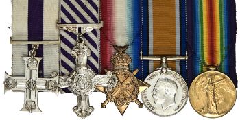 Group of Five: Military Cross, George V issue (un-named), Distinguished Flying Cross George V