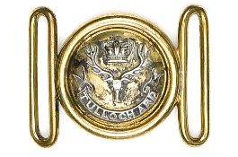 A Vic officer’s gilt and silver plated dirk belt clasp of The Seaforth Highlanders. GC Plate 1