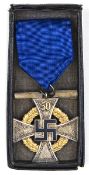 A good Third Reich 50 Years Faithful Service Decoration, in silver, gilt and enamel, with ribbon.