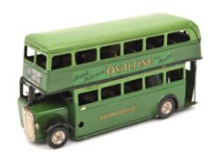 Tri-ang Minic clockwork Double Deck Bus (60M). In two-tone green ‘London Transport’ livery, ‘