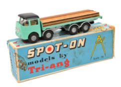 Spot-On ERF 68G with ‘Flat Float, no sides with wooden plank load’. 109/2P. In light turquoise