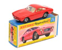 Matchbox Superfast No 75. Ferrari Berlinetta. In bright red with white interior, no silver grille.