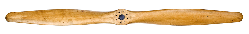 An interesting small one piece wooden aircraft propeller, 63” overall, with central hole and 8