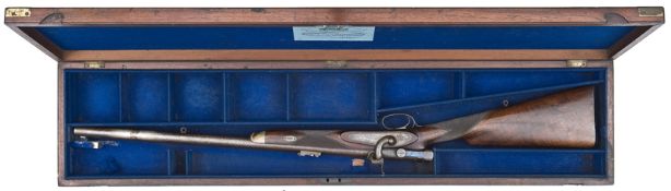 A good cased 30 bore Terry’s Patent breech loading percussion sporting carbine, by Robert Adams,