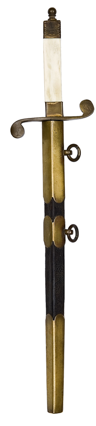 A late 19th Century Russian officer’s dirk or Kortik, hollow ground, tapering square section blade