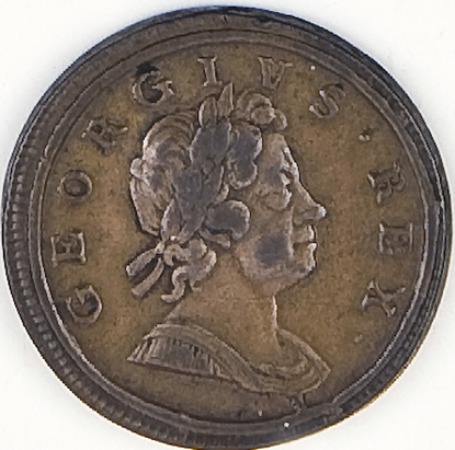 George I AE half penny 1717, “Dump” issue, VF Plate 3