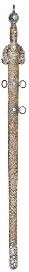 An ornate Spanish sword in the Moorish style, similar to the well known sword of Boabdil, Sultan