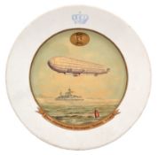 A rare China commemorative plate. 35cm diameter. White rimmed plate with a hand painted bowl
