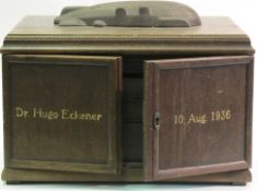 An interesting wooden box to contain a canteen of cutlery. Given to Dr. Hugo Eckener on his birthday