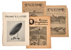 Various Newspapers containing articles of airship and Zeppelin interest. Including copies of the