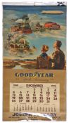 A rare large original American 1948 poster/calendar for the ‘Good Year’ company. Produced to