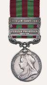 IGS 1895, 2 clasps Punjab Frontier 1897-98, Tirah 1897-98 (script engraved 3371 Pte J Halford 1st