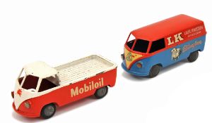 2 Tekno Volkswagen early type 2. A pick-up in ‘Laur. Knudsen’ red & blue livery. Plus a delivery van