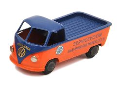 A rare Tekno Volkswagen type 2 Pick-Up. Example in dark blue and orange ‘Servicevogen Scandinavisk