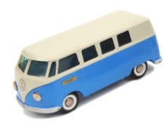 A Tekno Volkswagen type 2 Microbus. A later 1960’s larger scale version in grey and blue ‘TAXI’