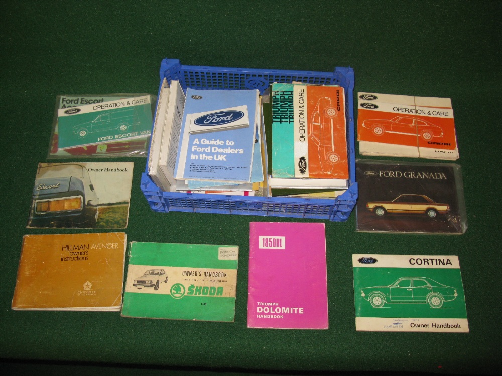 A quantity of predominantly 1970`s car handbooks to include Ford Escort Van, Hillman Avenger, Mk III