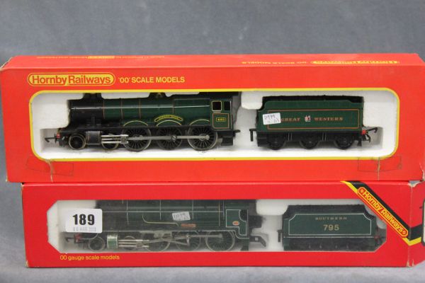 Two Boxed Hornby OO Gauge Engines with Tender including R154 SR Loco Sir Dinadan and R759 GWR 4-6-