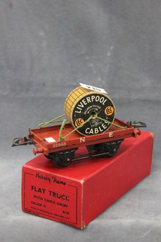 Boxed Hornby O Gauge Flat Truck with "Liverpool Cables" Cable Drum