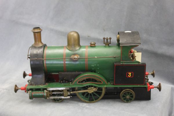 A Live Steam Scale Model Locomotive in green and black livery